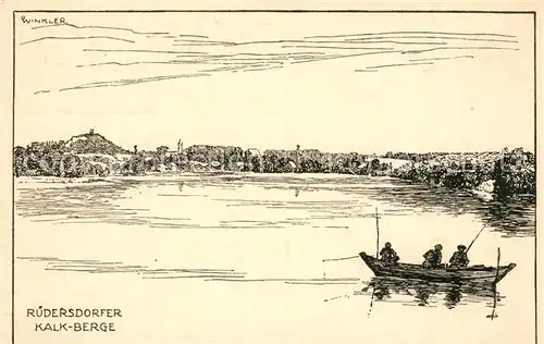 AK / Ansichtskarte Ruedersdorf_Berlin Ruedersdorfer Kalkberge See Serie Deutsche Heimatkarten Mark Brandenburg Zeichnung Kuenstlerkarte Ruedersdorf Berlin