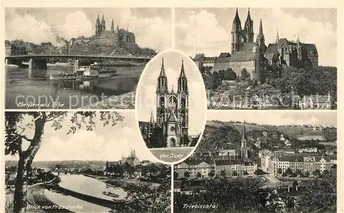 AK / Ansichtskarte Meissen_Elbe_Sachsen Elbe Albrechtsburg Dom Triebischtal Meissen_Elbe_Sachsen