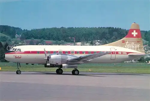 AK / Ansichtskarte Flugzeuge_Zivil Tellair Convair 440 HB IMQ c n 213  Flugzeuge Zivil