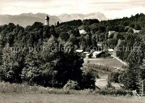 AK / Ansichtskarte Beuerberg_Wolfratshausen Blick ueber die Loisach Wettersteingebirge Beuerberg Wolfratshausen