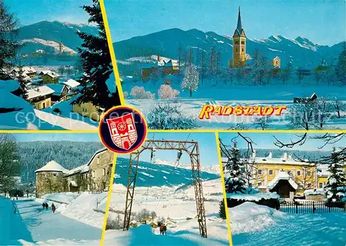 AK / Ansichtskarte Radstadt Winterlandschaft Ortsansicht mit Kirche Altenmarkt Rossbrand Zauchensee Obertauern Alpen Radstadt