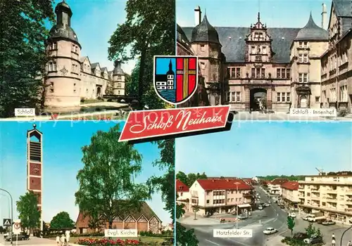 AK / Ansichtskarte Schloss_Neuhaus Innehof Evangelische Kirche Hatzfelder Strasse Schloss Neuhaus