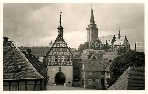 AK / Ansichtskarte Oberursel_Taunus Altes Rathaus mit Kirche Oberursel Taunus