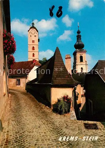 AK / Ansichtskarte Stein_Krems Malerwinkel mit Pfarrkirche und Frauenbergkirche Stein Krems