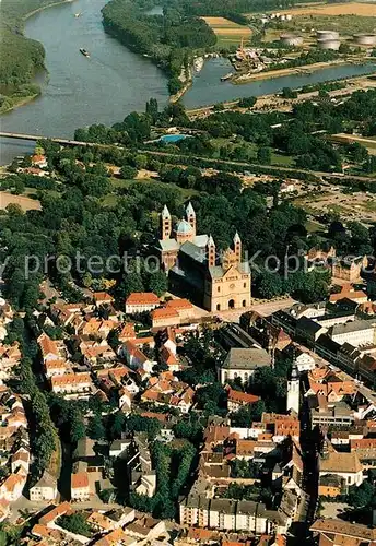 AK / Ansichtskarte Speyer_Rhein Kaiserdom Fliegeraufnahme Speyer Rhein