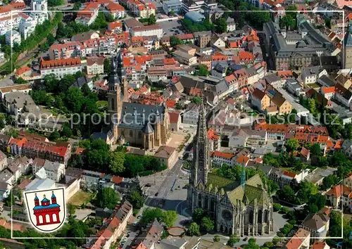 AK / Ansichtskarte Speyer_Rhein Fliegeraufnahme mit Gedaechtniskirche und Josephskirche Speyer Rhein