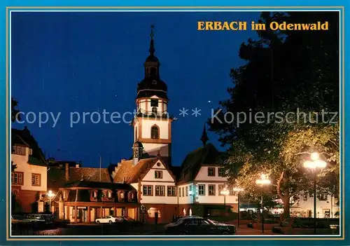 AK / Ansichtskarte Erbach_Odenwald Ev Stadtkirche und Rathaus Erbach Odenwald