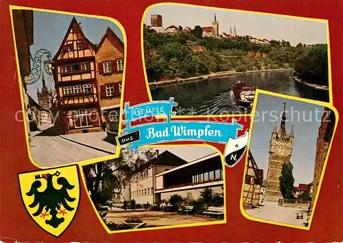 AK / Ansichtskarte Bad_Wimpfen Fachwerk Neckarpartie Park Turm Bad_Wimpfen