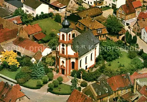 AK / Ansichtskarte Hofheim_Ried Kath Kirche Fliegeraufnahme Hofheim Ried