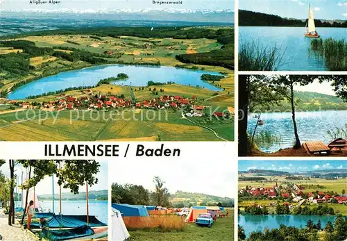 AK / Ansichtskarte Illmensee Fliegeraufnahme Campingplatz Seepartien Illmensee