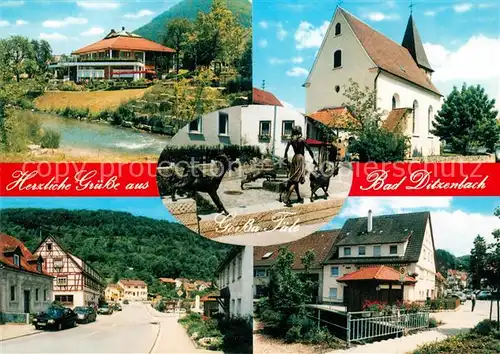 AK / Ansichtskarte Bad_Ditzenbach Bach Goissa Taele Kirche Strassenpartien Bad_Ditzenbach