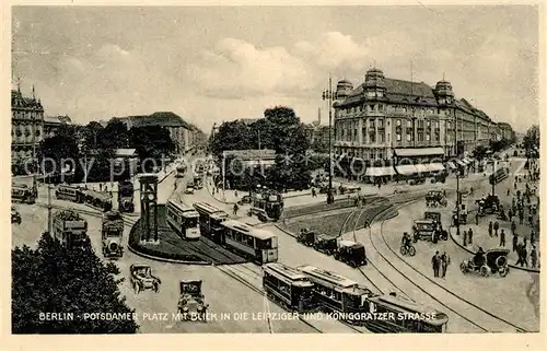 Berlin Potsdamer Platz Strassenbahnen mit Leipziger  und Koeniggraetzer Strasse Berlin