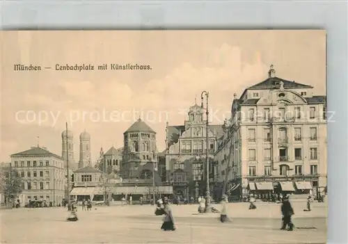 Muenchen Lenbachplatz mit Kuenstlerhaus Muenchen