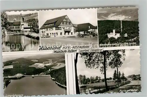 Valbert Muehlhofe Hubertushof Hotel Restaurant Listertalsperr Hammerteich Kolbturm Weiherpartie Valbert