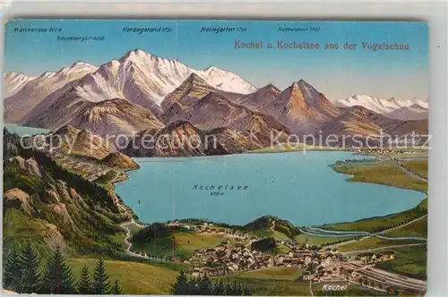 Kochel_See Vogelschau mit See  Kochel_See