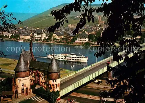 AK / Ansichtskarte Motorschiffe Moselbruecke Traben Trarbach Motorschiffe