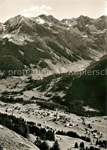 AK / Ansichtskarte Mittelberg_Kleinwalsertal Panorama Blick zur Schafalpgruppe Mittelberg_Kleinwalsertal