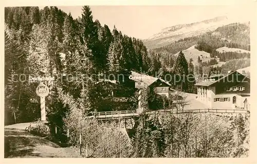 AK / Ansichtskarte Kleinwalsertal oesterreichischer Grenzgasthof Walserschanz Kleinwalsertal