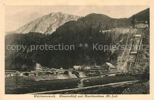 AK / Ansichtskarte Walchensee Walchenseewerk Wasserschloss Maschinenbau Alt Joch Walchensee