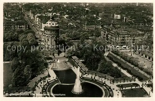 AK / Ansichtskarte Mannheim Fliegeraufnahme Wasserturm Mannheim