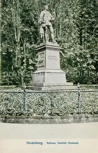 AK / Ansichtskarte Heidelberg_Neckar Schloss Scheffel Denkmal Heidelberg Neckar