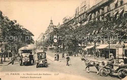 AK / Ansichtskarte Paris Le Boulevard des Italiens Pferdekutsche Paris