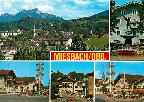 AK / Ansichtskarte Miesbach Gesamtansicht Maibaum Innenstadt Brunnen Miesbach