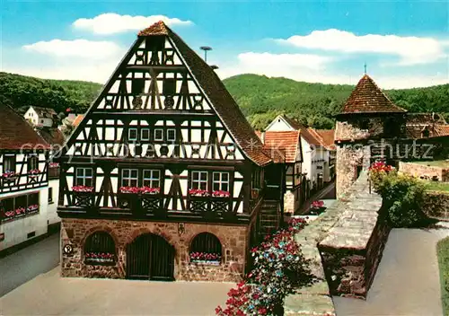 AK / Ansichtskarte Doerrenbach Historisches Rathaus 16. Jhdt. Fachwerkhaus Stadtmauer Turm Doerrenbach