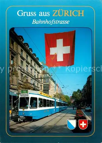 AK / Ansichtskarte Strassenbahn Bahnhofstrasse Zuerich  Strassenbahn