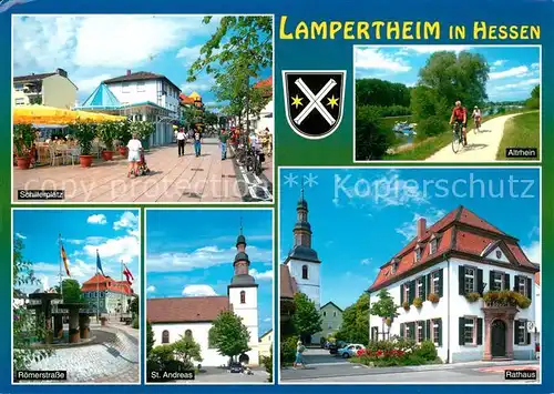 Lampertheim_Bergstrasse Schillerplatz Altrhein Roemerstrasse St Andreas Rathaus Lampertheim_Bergstrasse