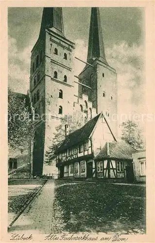 Luebeck Altes Fachwerkhaus am Dom Kupfertiefdruck Luebeck