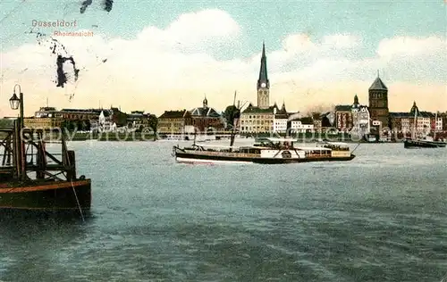 Duesseldorf Rheinansicht Dampfer Duesseldorf