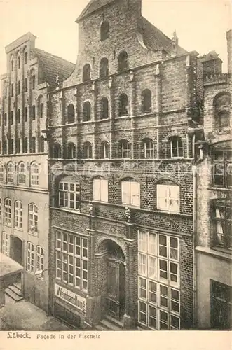 Luebeck Fassade in der Fischstrasse Giebelhaeuser Luebeck