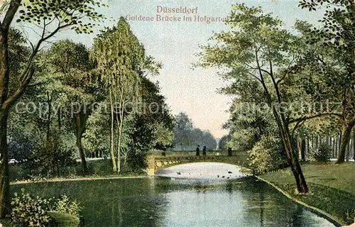 Duesseldorf Goldene Bruecke im Hofgarten Duesseldorf