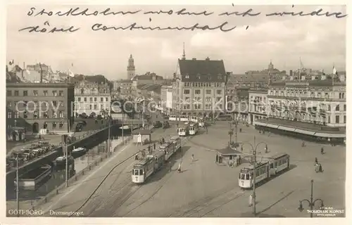 AK / Ansichtskarte Strassenbahn Goeteborg Drottningtorget Strassenbahn