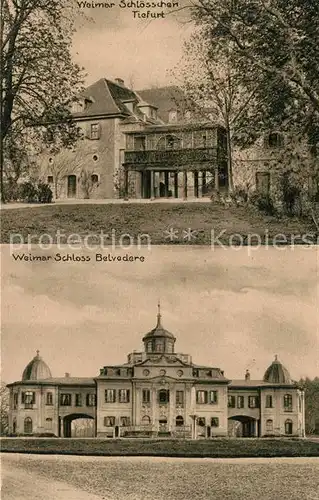 AK / Ansichtskarte Weimar_Thueringen Schloss Tiefurt und Schloss Belvedere Weimar Thueringen