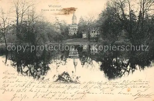 AK / Ansichtskarte Weimar_Thueringen Partie mit Hofkirche Weimar Thueringen