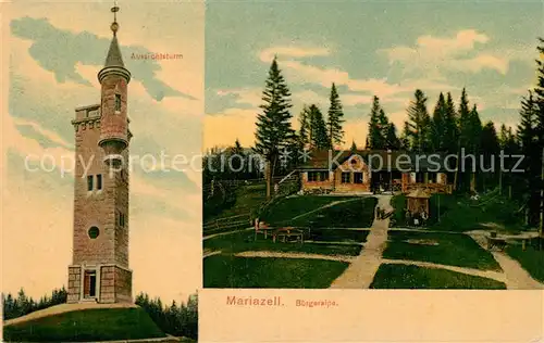 AK / Ansichtskarte Mariazell_Steiermark Buergeralpe Aussichtsturm Mariazell_Steiermark