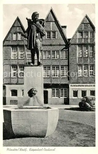 AK / Ansichtskarte Muenster_Westfalen Kiepenkerl Denkmal Statue Muenster_Westfalen