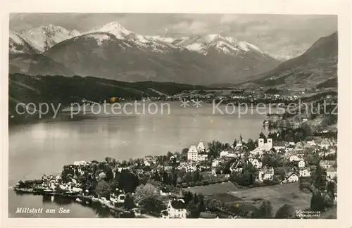 AK / Ansichtskarte Millstatt_Millstaettersee Alpenpanorama Fliegeraufnahme Millstatt_Millstaettersee