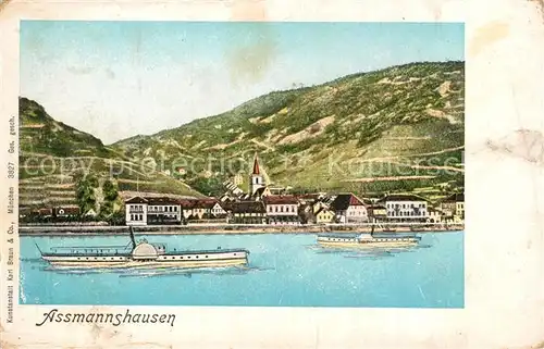 AK / Ansichtskarte Verlag_Braun_Nr. 3827 Assmannshausen Dampfer Verlag_Braun_Nr.