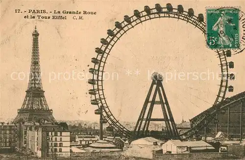 AK / Ansichtskarte Paris La grande Roue et la Tour Eiffel Paris