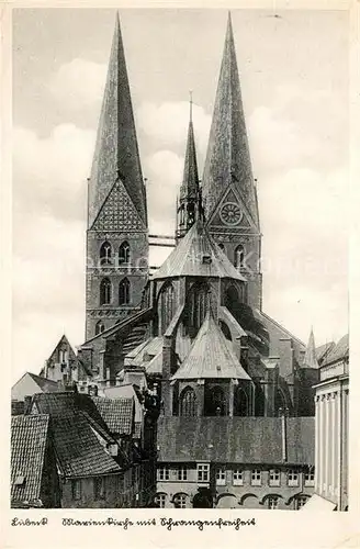 AK / Ansichtskarte Luebeck Schrangenfreiheit mit Marienkirche Luebeck