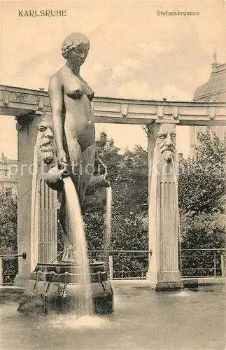 AK / Ansichtskarte Karlsruhe_Baden Stefansbrunnen Karlsruhe_Baden