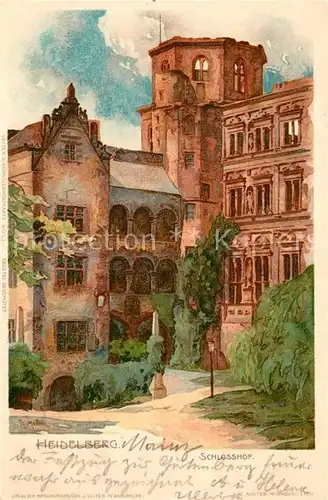 AK / Ansichtskarte Mutter_K. Heidelberg Schlosshof  Mutter_K.