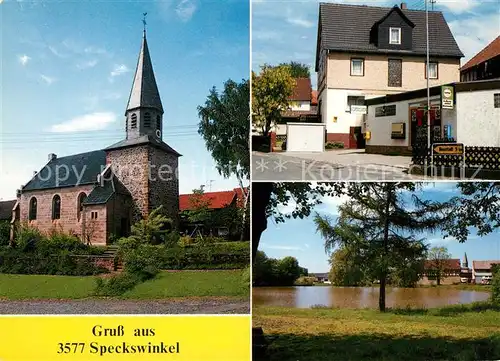 AK / Ansichtskarte Speckswinkel Kirche Kiosk Weiher Speckswinkel