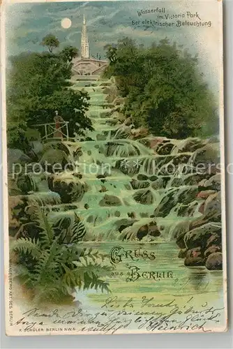 AK / Ansichtskarte Verlag_Hagelberg_W._Nr. Berlin Wasserfall Victoria Park Litho Verlag_Hagelberg_W._Nr.