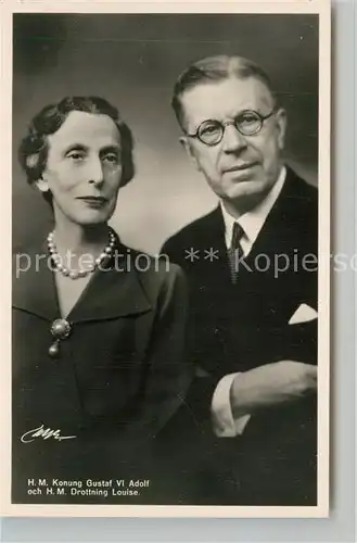 AK / Ansichtskarte Adel_Schweden Konung Gustaf VI Adolf Drottning Louise  Adel Schweden