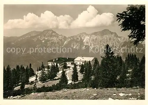 AK / Ansichtskarte Bad_Reichenhall Berghotel am Predigtstuhl mit Zwiesel und Staufen Bad_Reichenhall