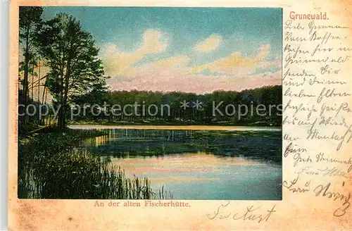 AK / Ansichtskarte Grunewald_Berlin Uferpartie Grunewaldsee an der alten Fischerhuette Grunewald Berlin